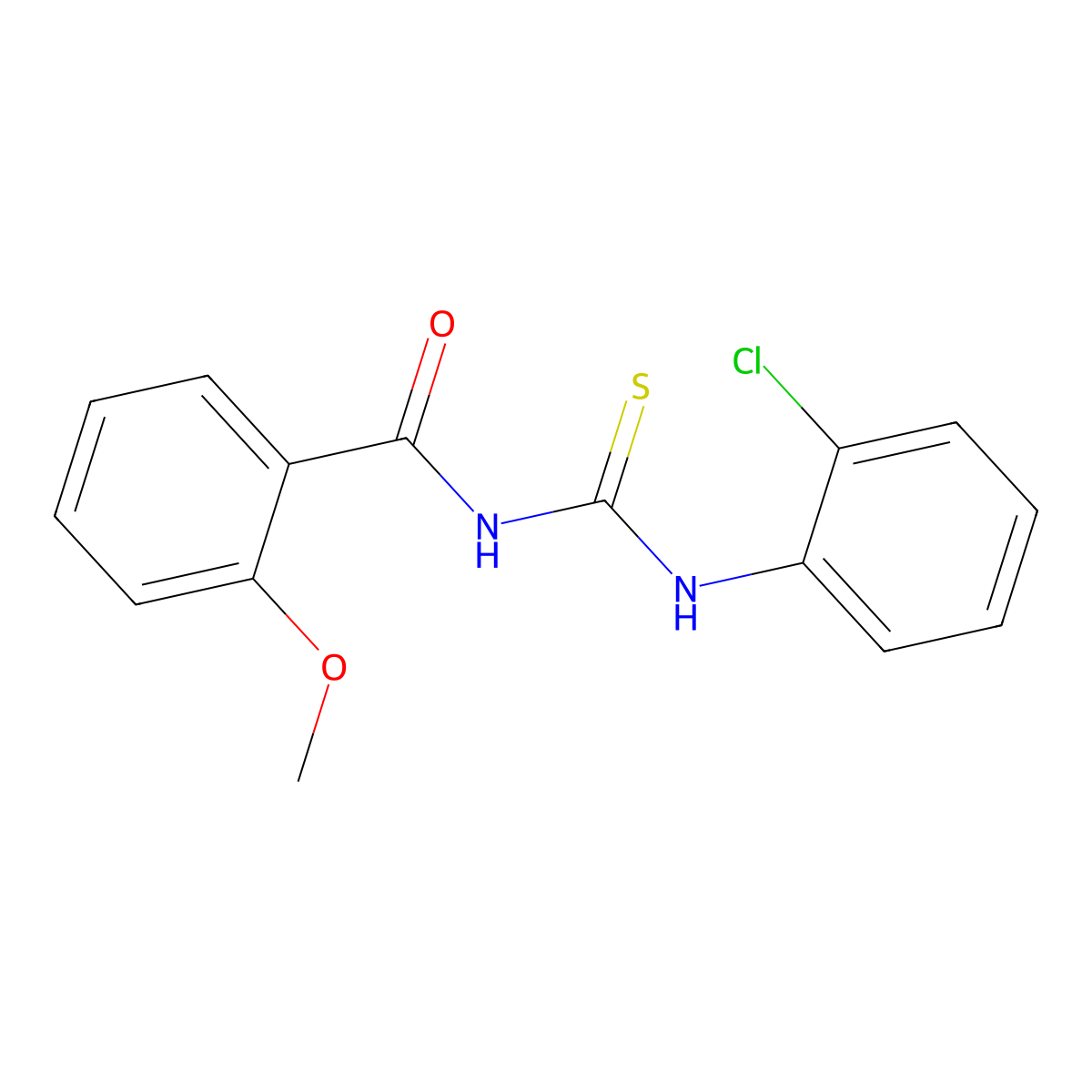N-[(2-chlorophenyl)carbamothioyl]-2-methoxybenzamide molecular structure, CAS 428828-62-0