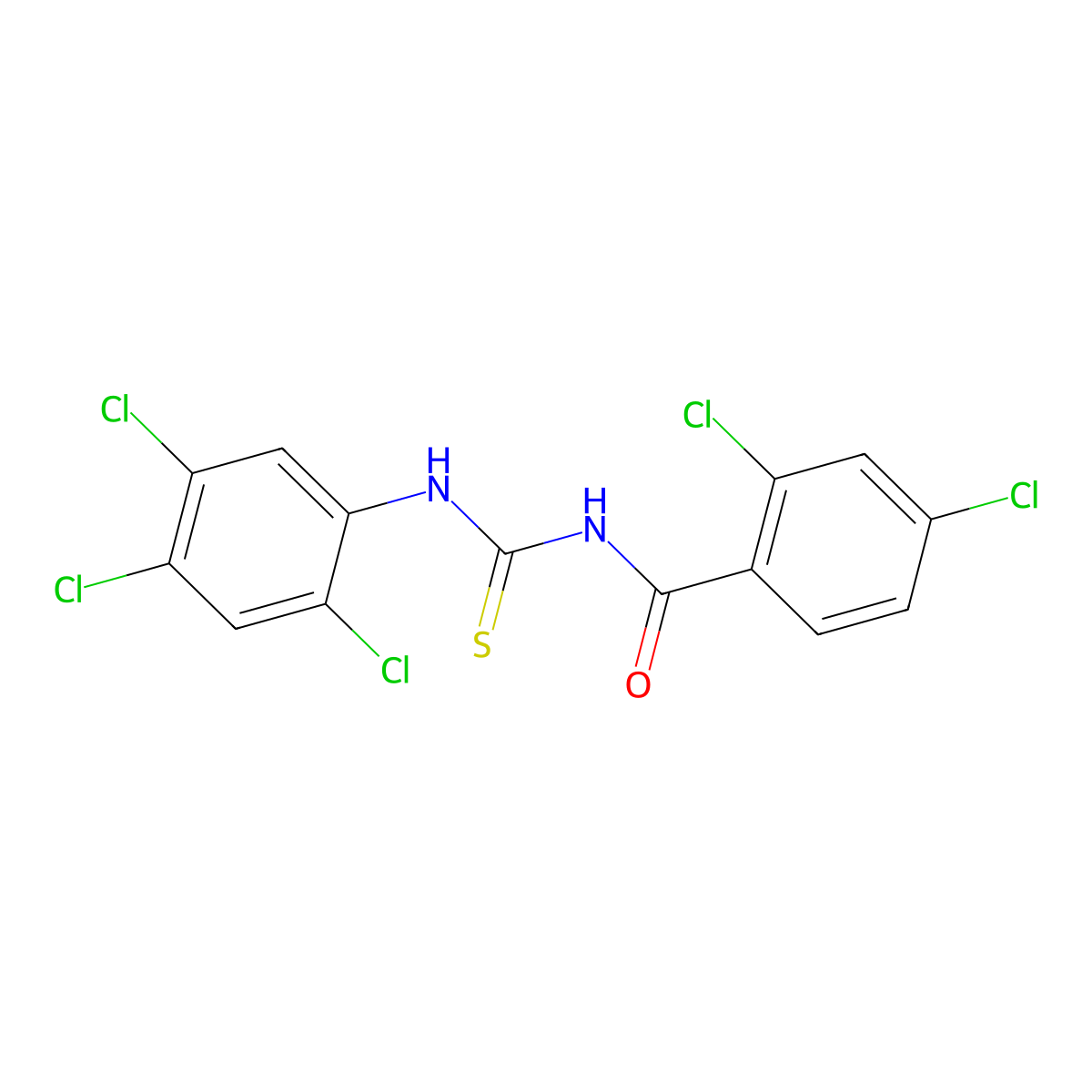 2,4-dichloro-N-[(2,4,5-trichlorophenyl)carbamothioyl]benzamide molecular structure, CAS 428828-65-3