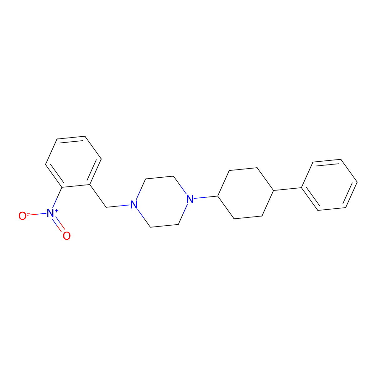 1-[(2-Nitrophenyl)methyl]-4-(4-phenylcyclohexyl)piperazine molecular structure, CAS 428828-67-5