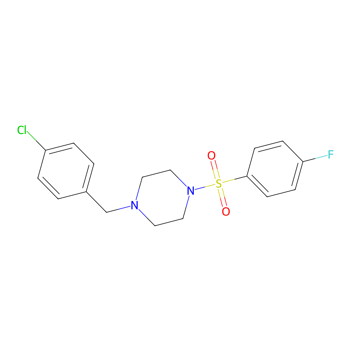 1-(4-Chlorobenzyl)-4-[(4-fluorophenyl)sulfonyl]piperazine molecular structure, CAS 428828-75-5