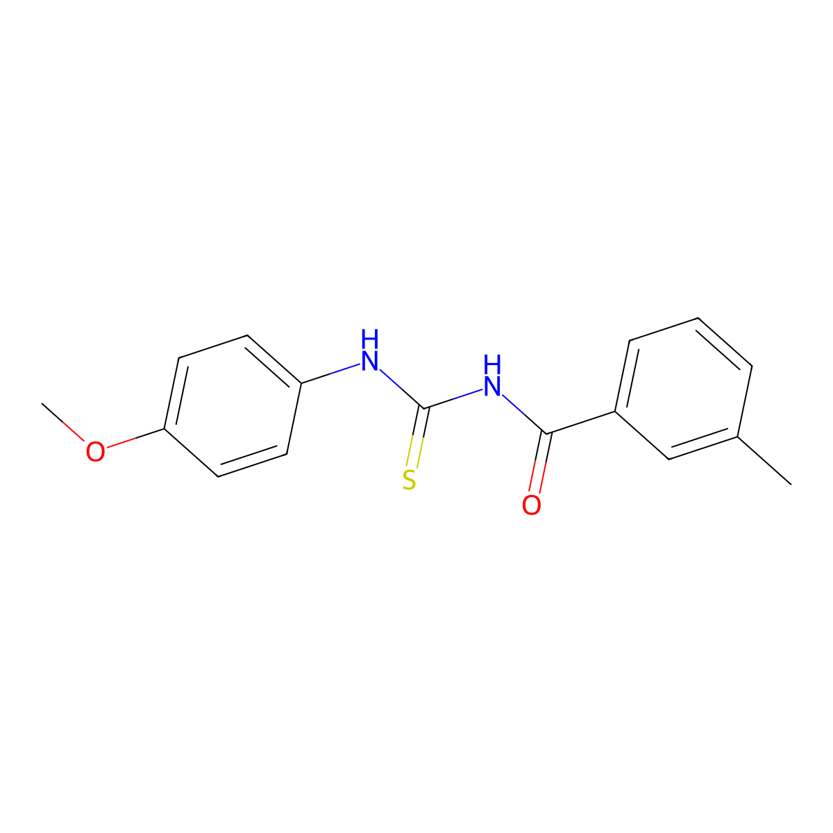 N-[(4-methoxyphenyl)carbamothioyl]-3-methylbenzamide molecular structure, CAS 428828-76-6