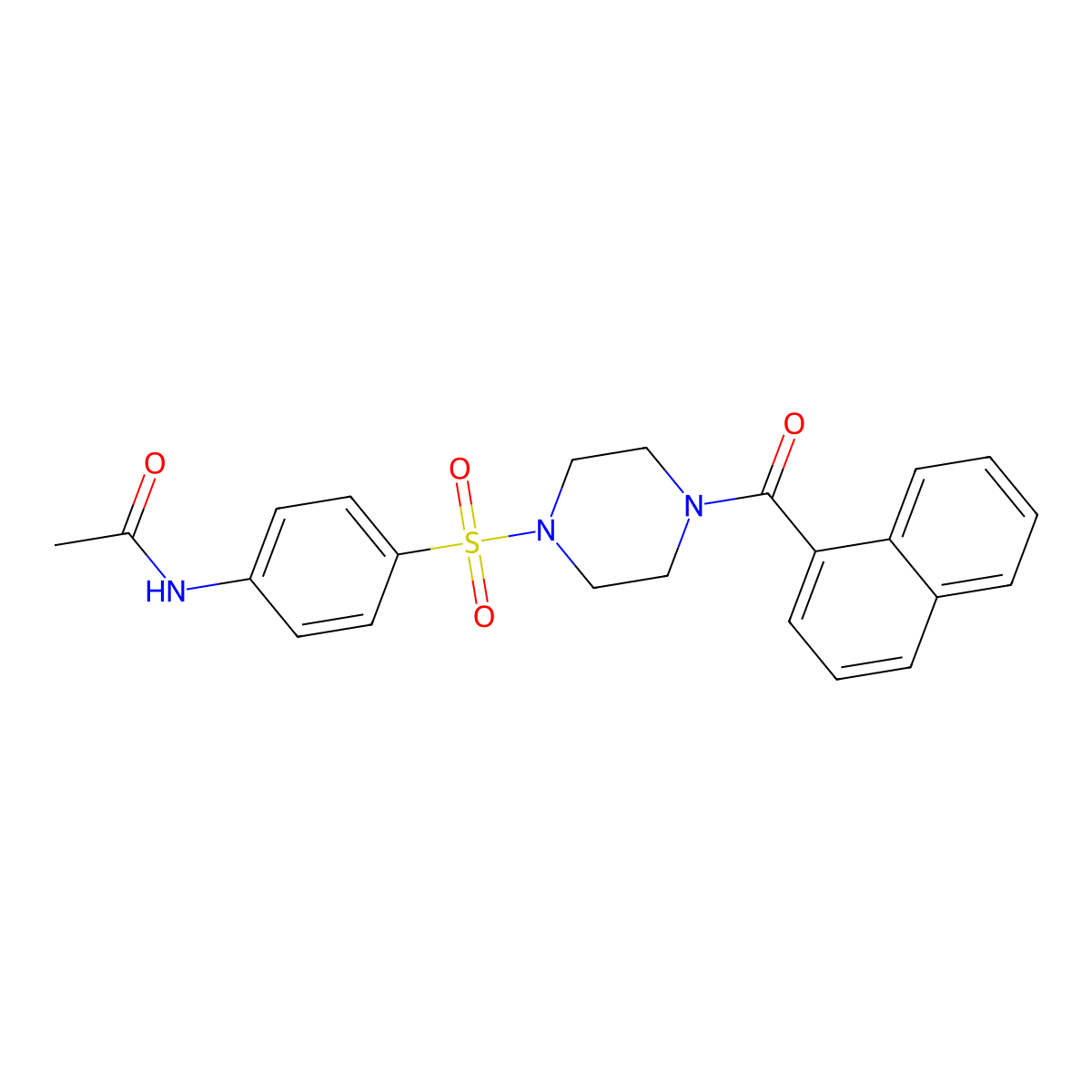 N-[4-[4-(naphthalene-1-carbonyl)piperazin-1-yl]sulfonylphenyl]acetamide molecular structure, CAS 428828-77-7