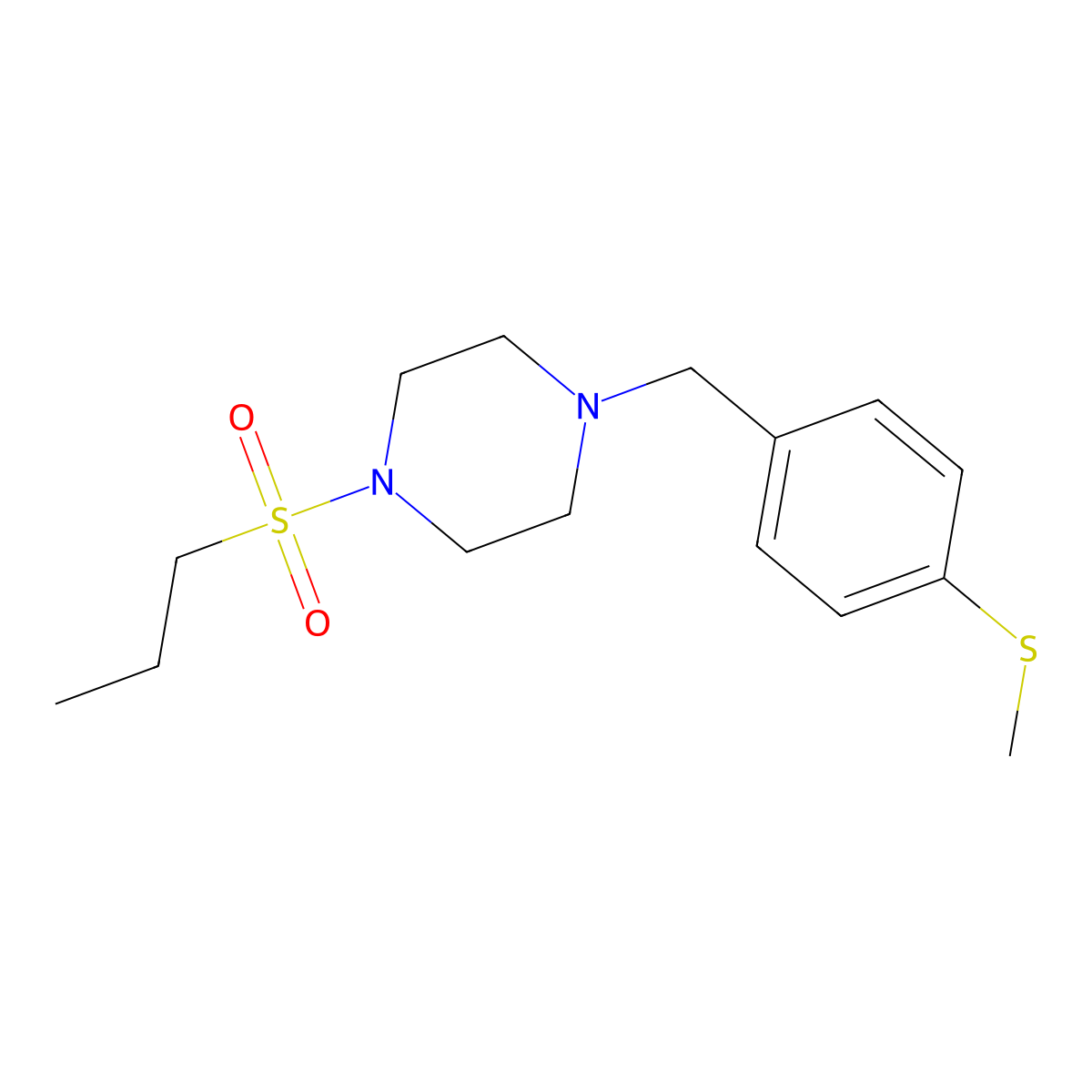 1-[4-(Methylsulfanyl)benzyl]-4-(propylsulfonyl)piperazine molecular structure, CAS 428828-80-2