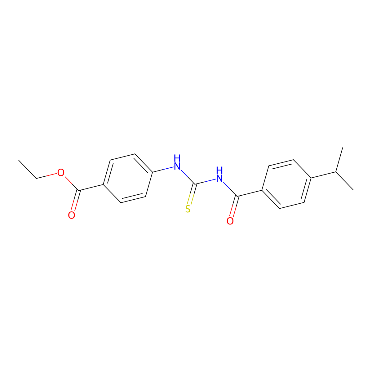 Ethyl 4-[({[4-(propan-2-yl)phenyl]carbonyl}carbamothioyl)amino]benzoate molecular structure, CAS 428828-84-6