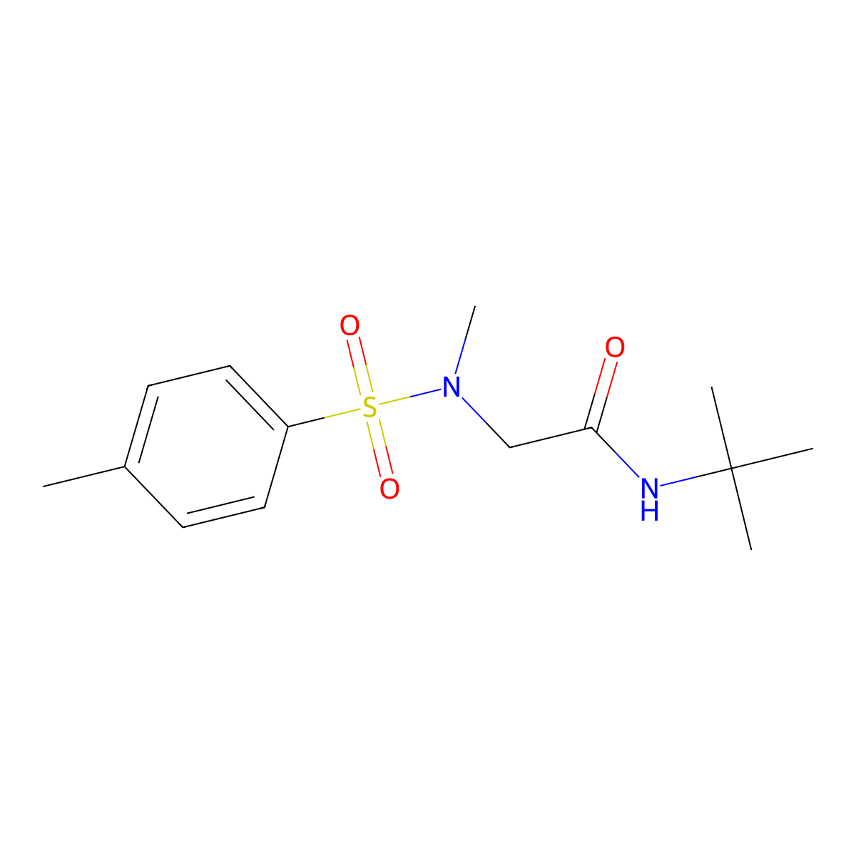 N-tert-butyl-2-[methyl-(4-methylphenyl)sulfonylamino]acetamide molecular structure, CAS 428828-86-8