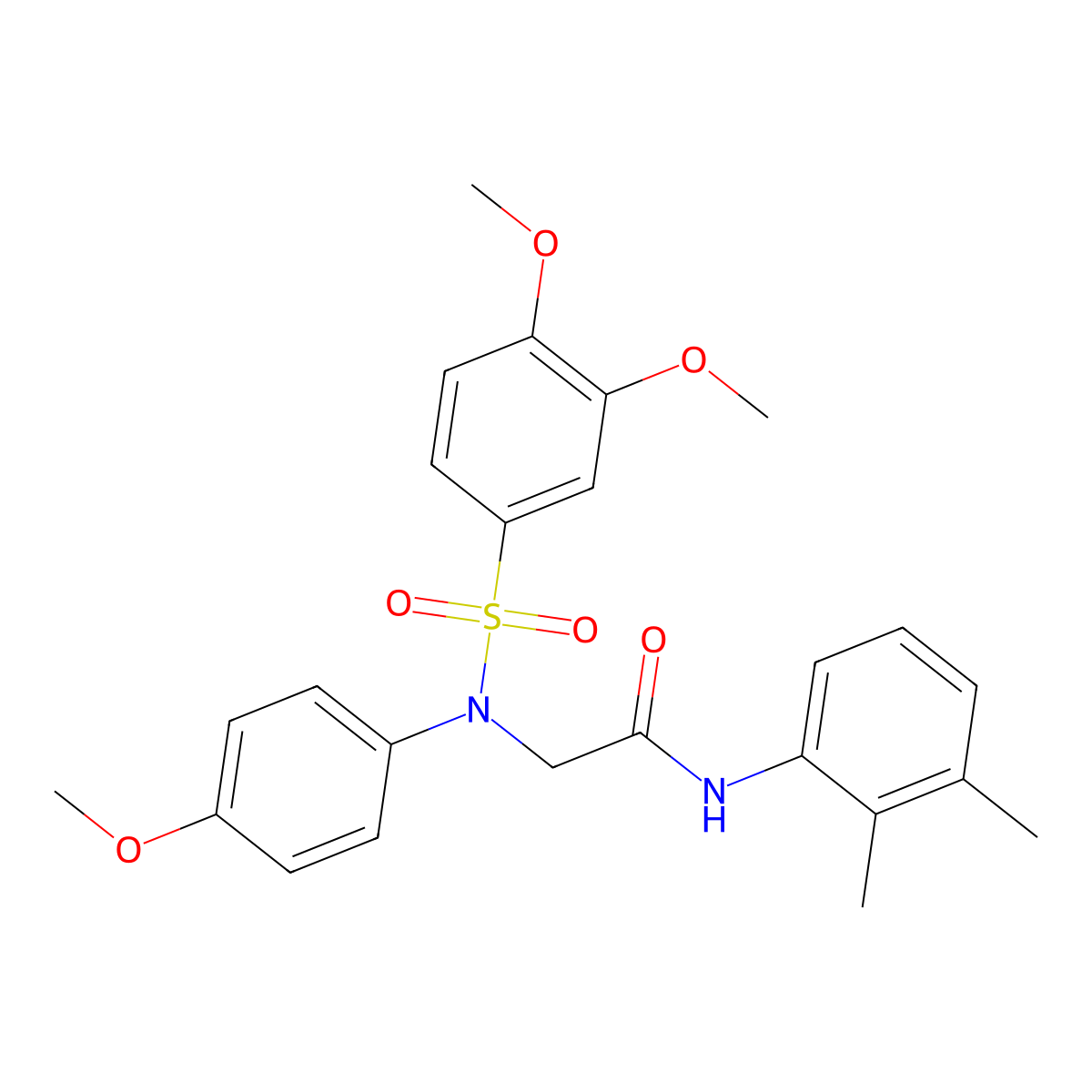 2-(N-(3,4-dimethoxyphenyl)sulfonyl-4-methoxyanilino)-N-(2,3-dimethylphenyl)acetamide molecular structure, CAS 428828-92-6