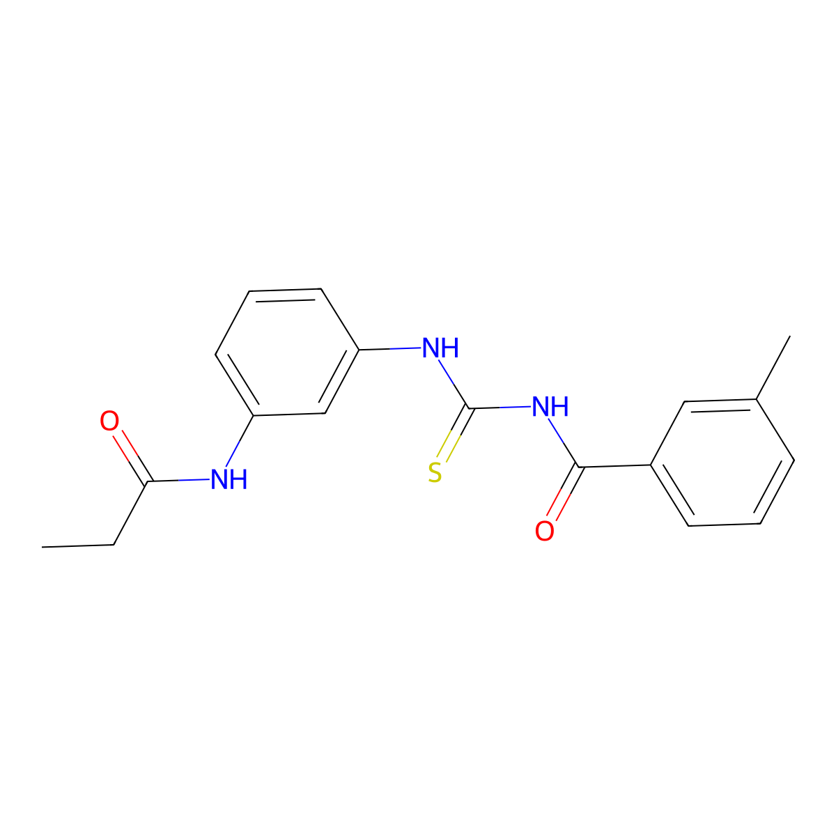 3-methyl-N-[[3-(propanoylamino)phenyl]carbamothioyl]benzamide molecular structure, CAS 428828-97-1