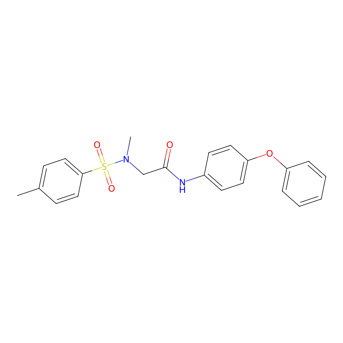 2-[methyl-(4-methylphenyl)sulfonylamino]-N-(4-phenoxyphenyl)acetamide molecular structure, CAS 428829-05-4
