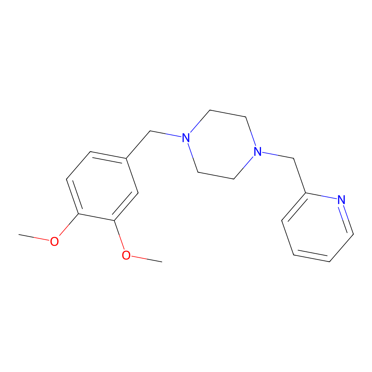 1-[(3,4-Dimethoxyphenyl)methyl]-4-(pyridin-2-ylmethyl)piperazine molecular structure, CAS 428829-08-7