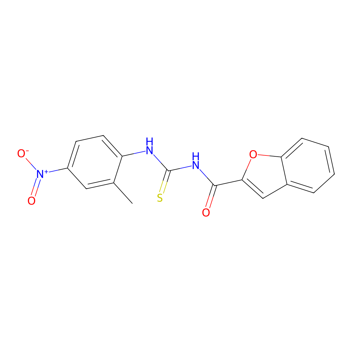 N-[(2-methyl-4-nitrophenyl)carbamothioyl]-1-benzofuran-2-carboxamide molecular structure, CAS 428829-09-8