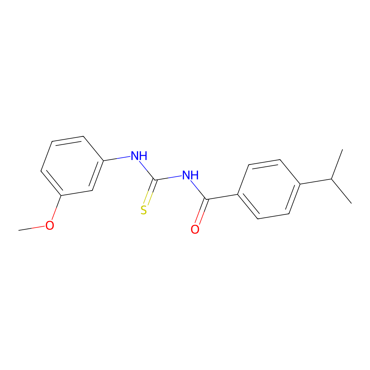 N-[(3-methoxyphenyl)carbamothioyl]-4-propan-2-ylbenzamide molecular structure, CAS 428829-13-4