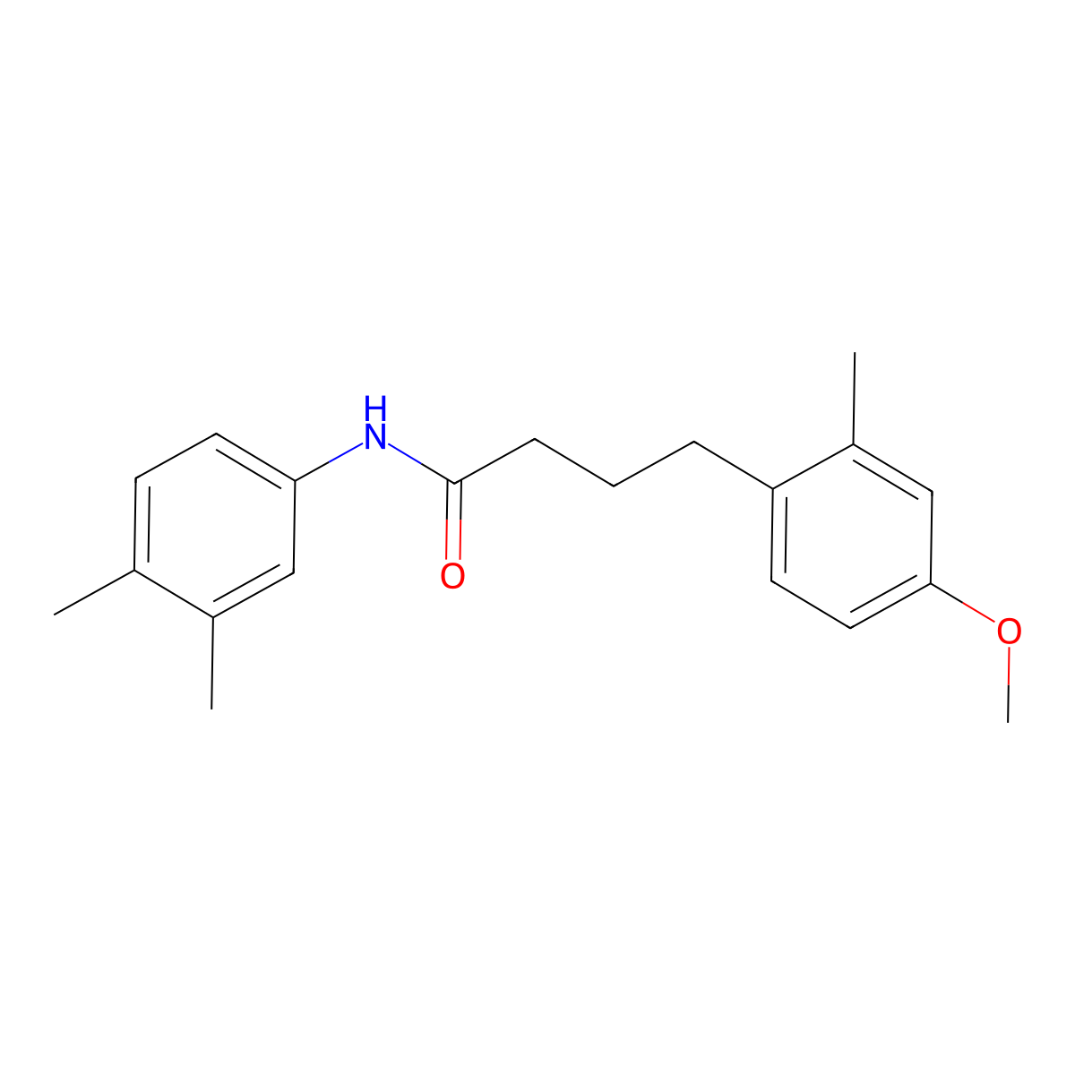 N-(3,4-dimethylphenyl)-4-(4-methoxy-2-methylphenyl)butanamide molecular structure, CAS 428829-15-6