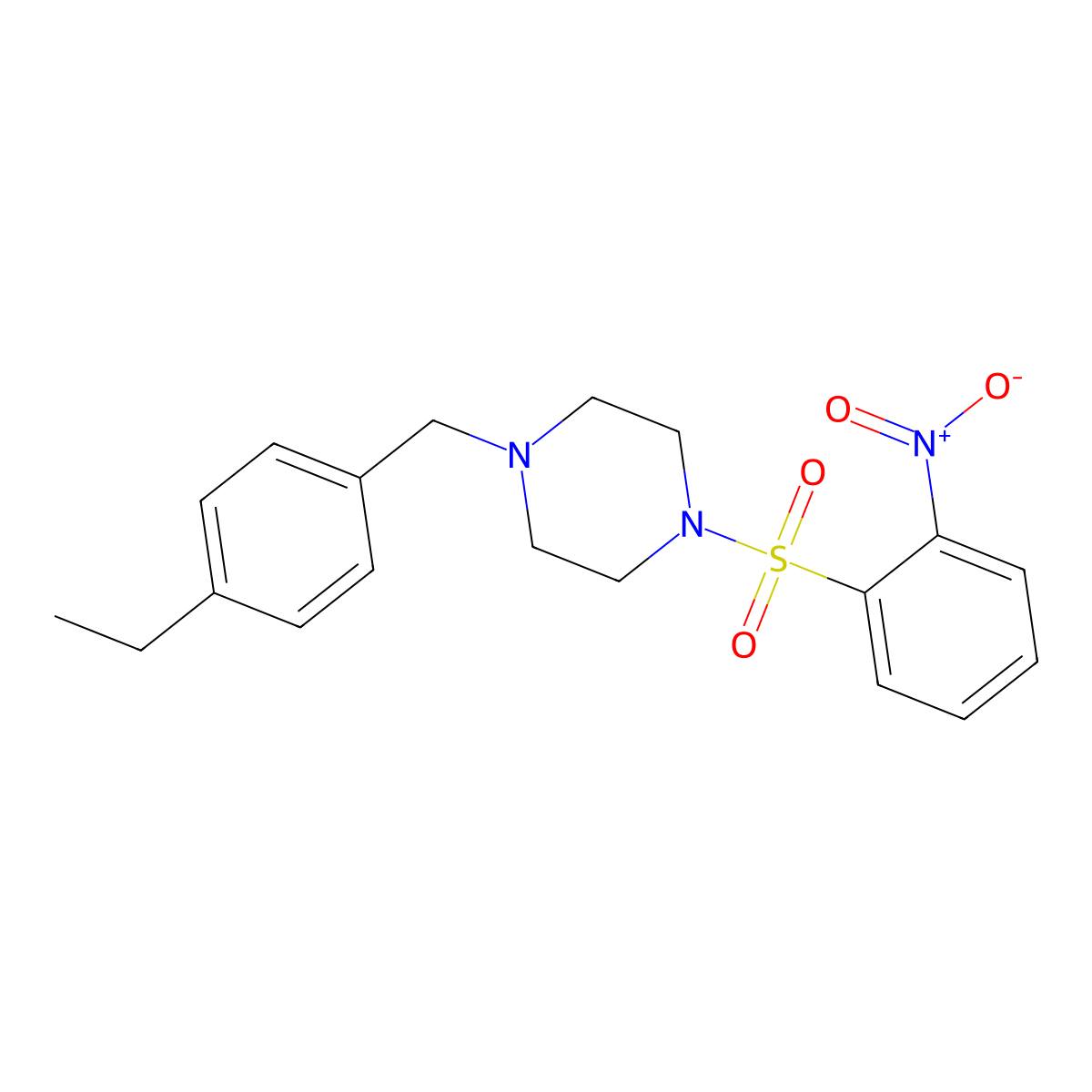 1-[(4-Ethylphenyl)methyl]-4-(2-nitrophenyl)sulfonylpiperazine molecular structure, CAS 428829-18-9