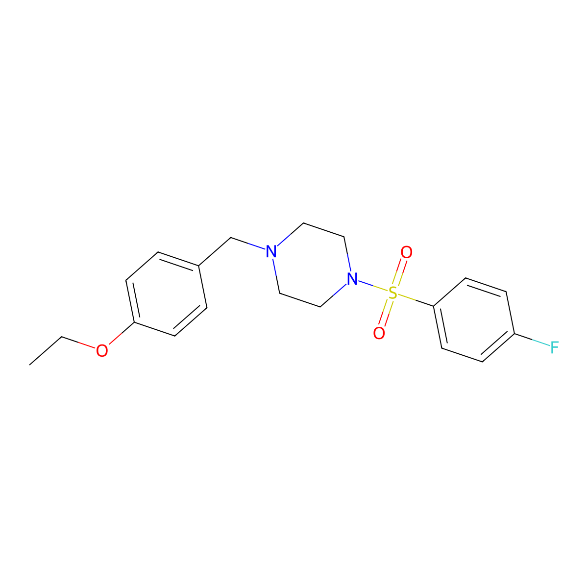 1-[(4-Ethoxyphenyl)methyl]-4-(4-fluorophenyl)sulfonylpiperazine molecular structure, CAS 428829-22-5