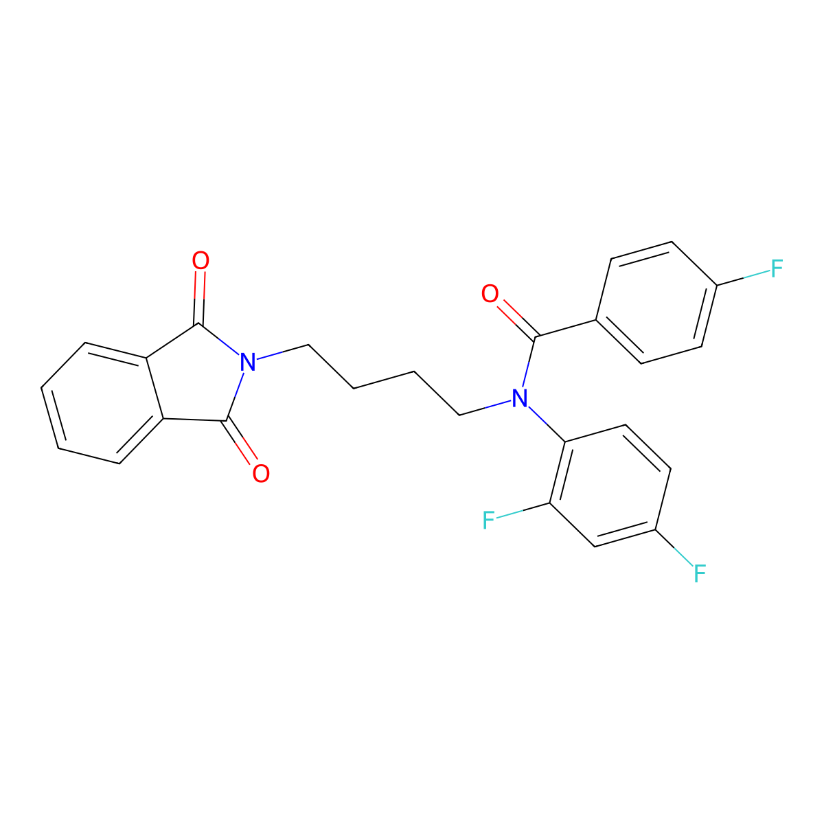 N-(2,4-difluorophenyl)-N-[4-(1,3-dioxoisoindol-2-yl)butyl]-4-fluorobenzamide molecular structure, CAS 428829-23-6