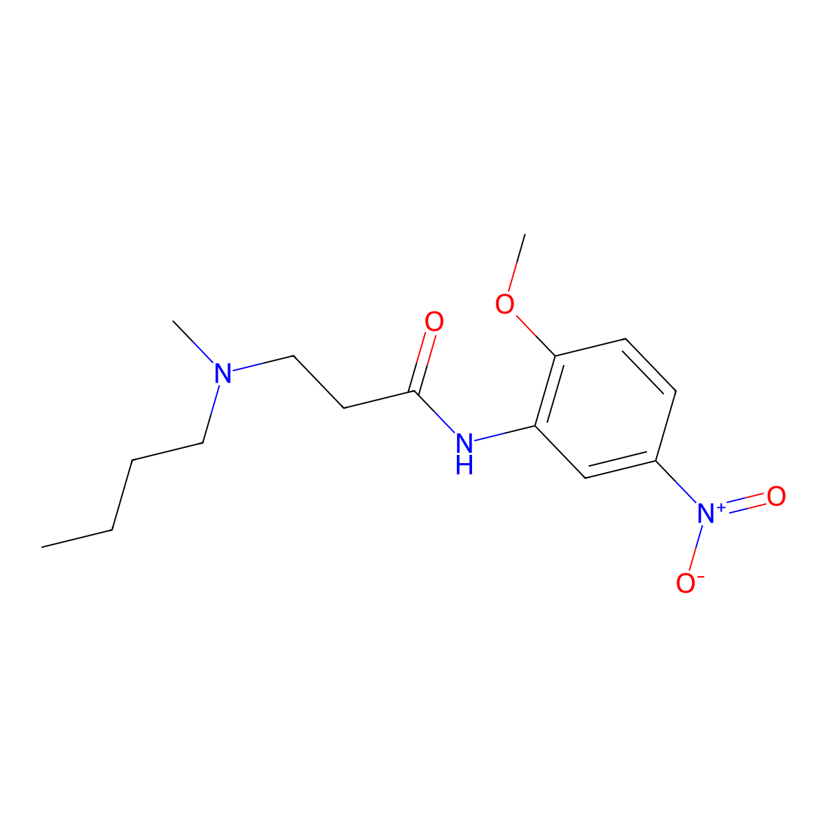 3-[butyl(methyl)amino]-N-(2-methoxy-5-nitrophenyl)propanamide molecular structure, CAS 428829-25-8