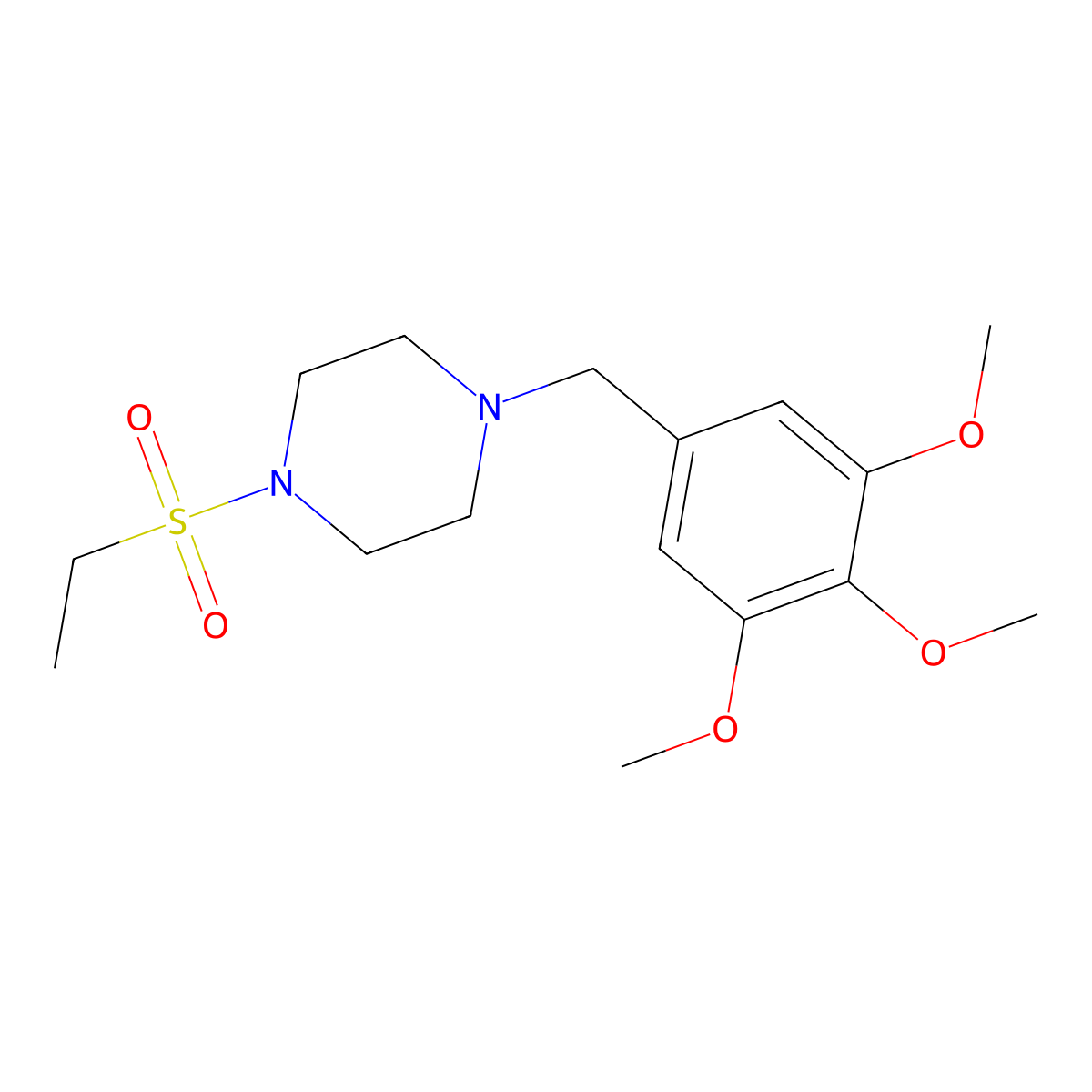1-(Ethylsulfonyl)-4-(3,4,5-trimethoxybenzyl)piperazine molecular structure, CAS 428829-26-9