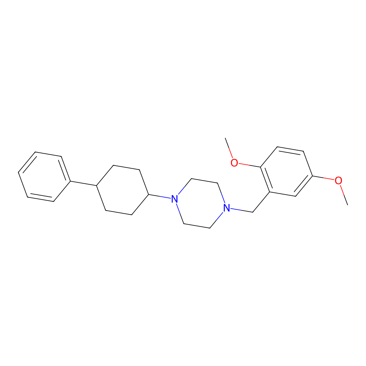 1-[(2,5-Dimethoxyphenyl)methyl]-4-(4-phenylcyclohexyl)piperazine molecular structure, CAS 428829-29-2