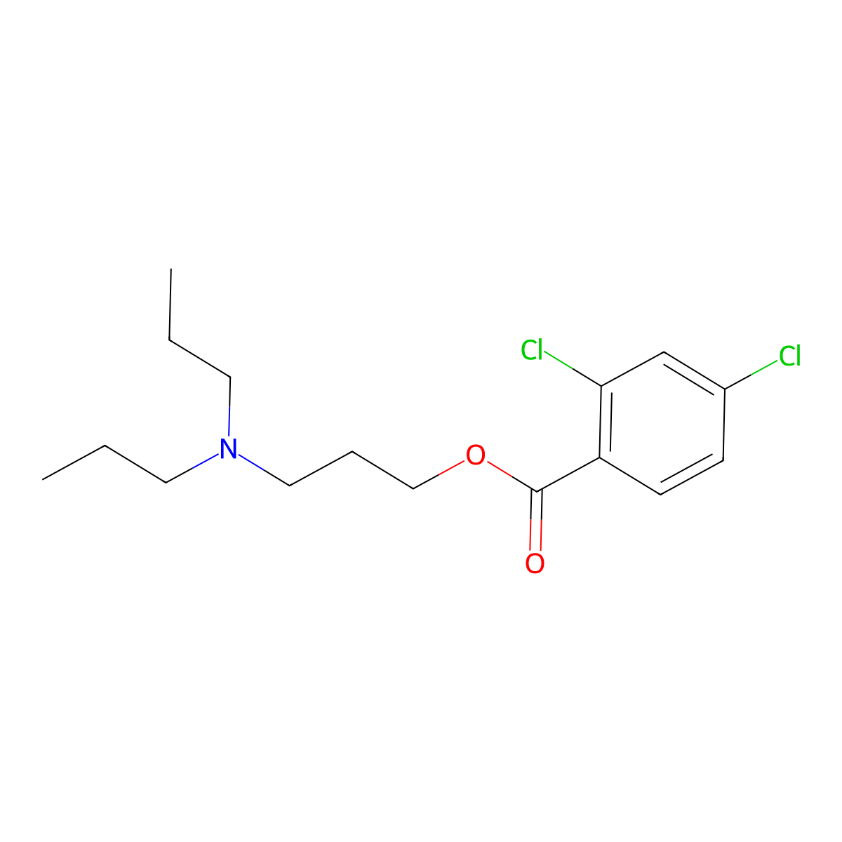 3-(Dipropylamino)propyl 2,4-dichlorobenzoate molecular structure, CAS 428829-31-6