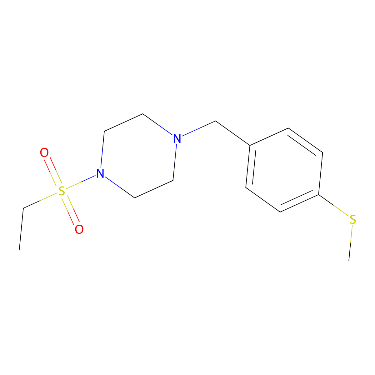 1-(Ethylsulfonyl)-4-[4-(methylsulfanyl)benzyl]piperazine molecular structure, CAS 428829-35-0