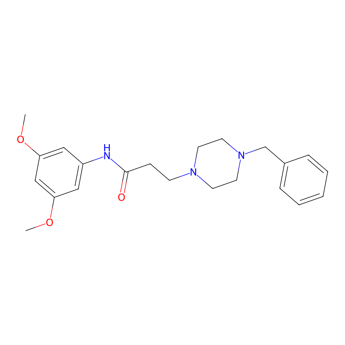 3-(4-benzylpiperazin-1-yl)-N-(3,5-dimethoxyphenyl)propanamide molecular structure, CAS 428829-39-4