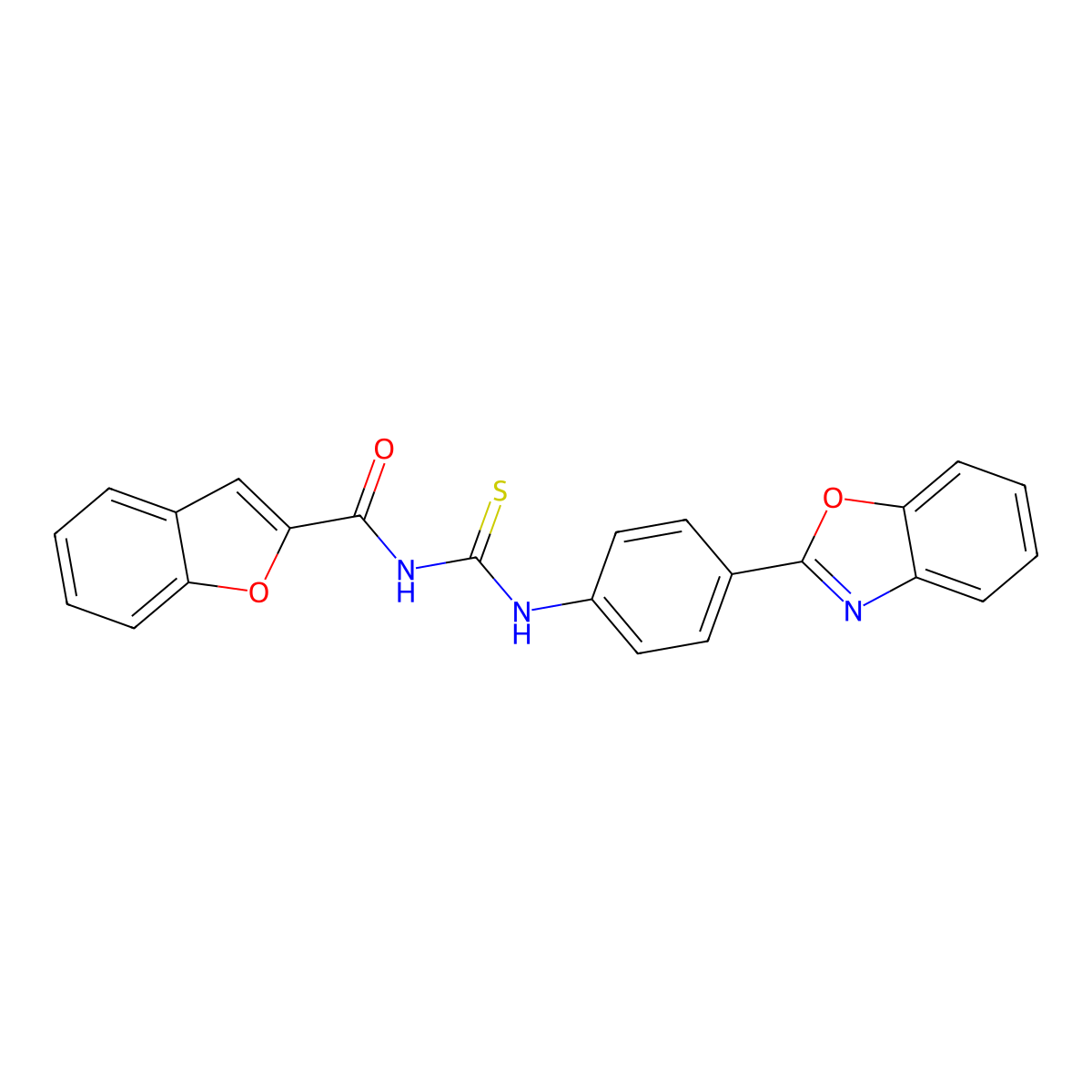N-[[4-(1,3-benzoxazol-2-yl)phenyl]carbamothioyl]-1-benzofuran-2-carboxamide molecular structure, CAS 428829-44-1