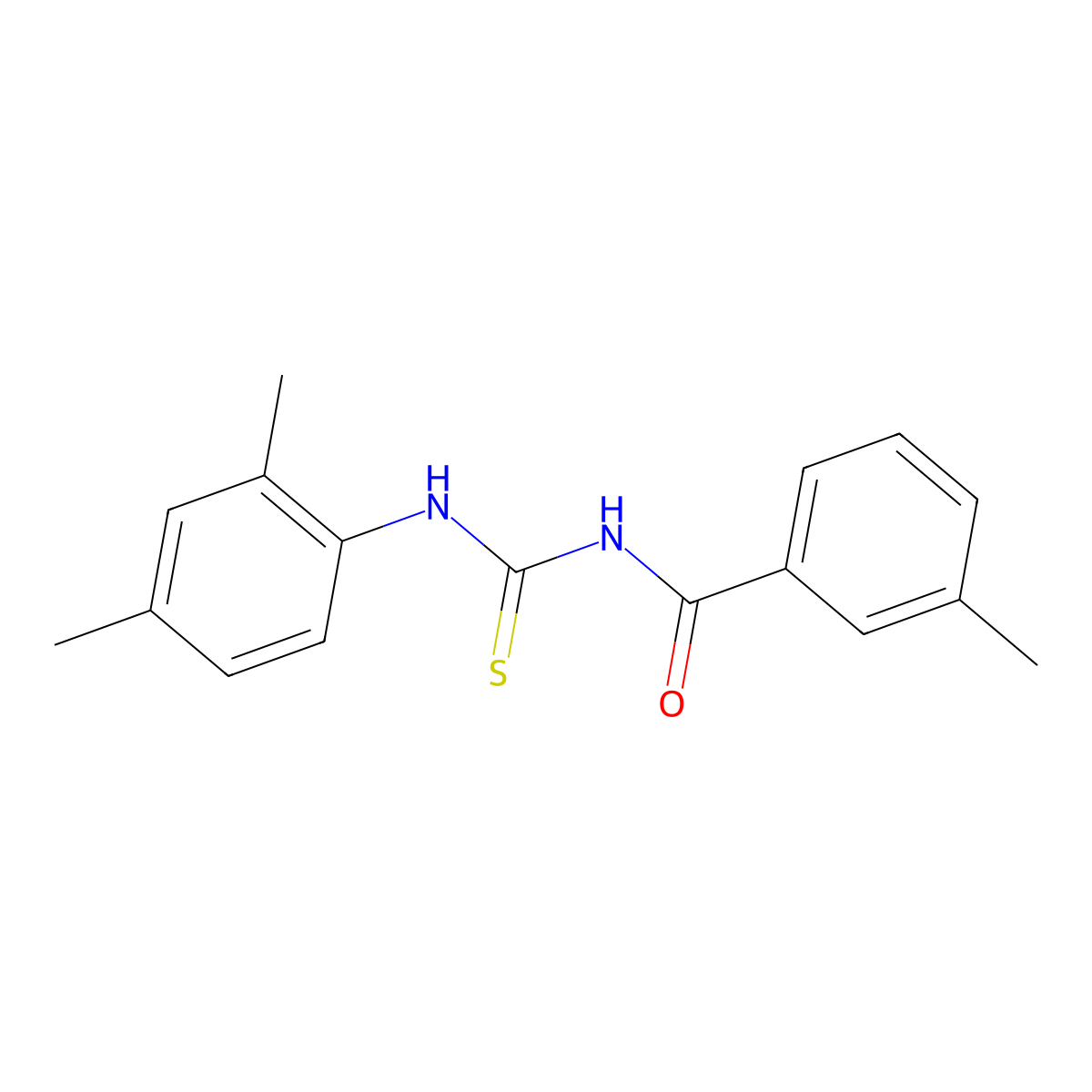 N-[(2,4-dimethylphenyl)carbamothioyl]-3-methylbenzamide molecular structure, CAS 428829-53-2