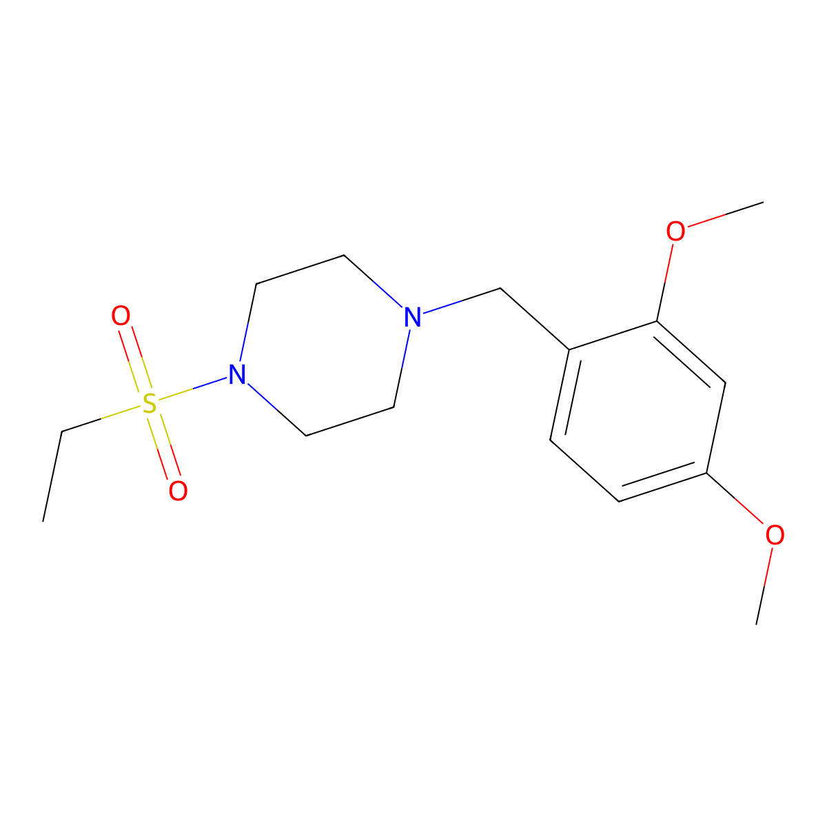 1-(2,4-Dimethoxybenzyl)-4-(ethylsulfonyl)piperazine molecular structure, CAS 428829-58-7
