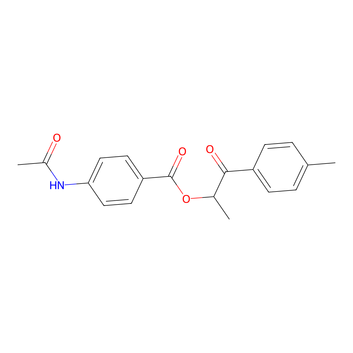 1-(4-Methylphenyl)-1-oxopropan-2-yl 4-(acetylamino)benzoate molecular structure, CAS 428829-75-8