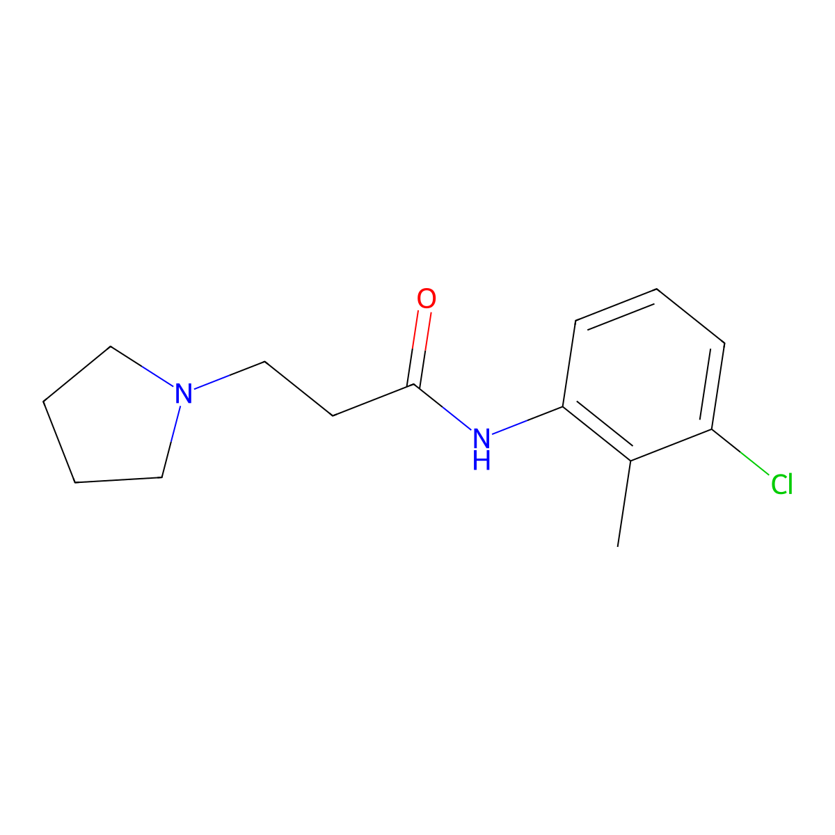 N-(3-chloro-2-methylphenyl)-3-pyrrolidin-1-ylpropanamide molecular structure, CAS 428829-80-5