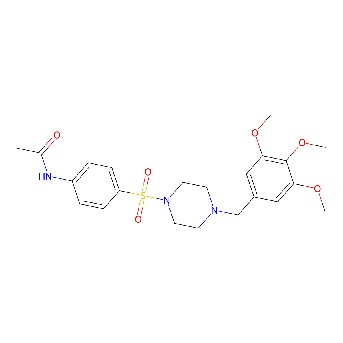 N-[4-[4-[(3,4,5-trimethoxyphenyl)methyl]piperazin-1-yl]sulfonylphenyl]acetamide molecular structure, CAS 428829-84-9
