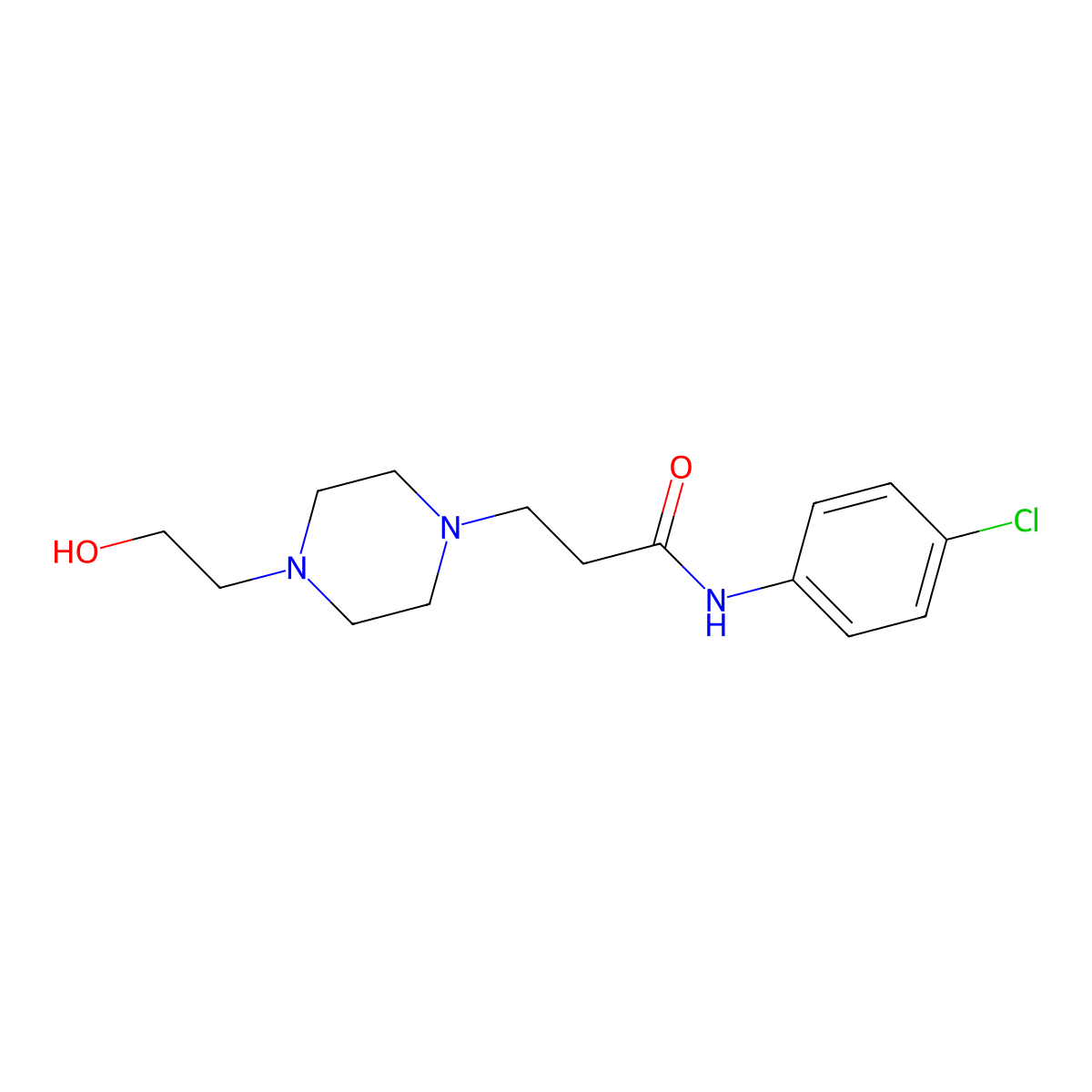 N-(4-chlorophenyl)-3-[4-(2-hydroxyethyl)piperazin-1-yl]propanamide molecular structure, CAS 428829-95-2