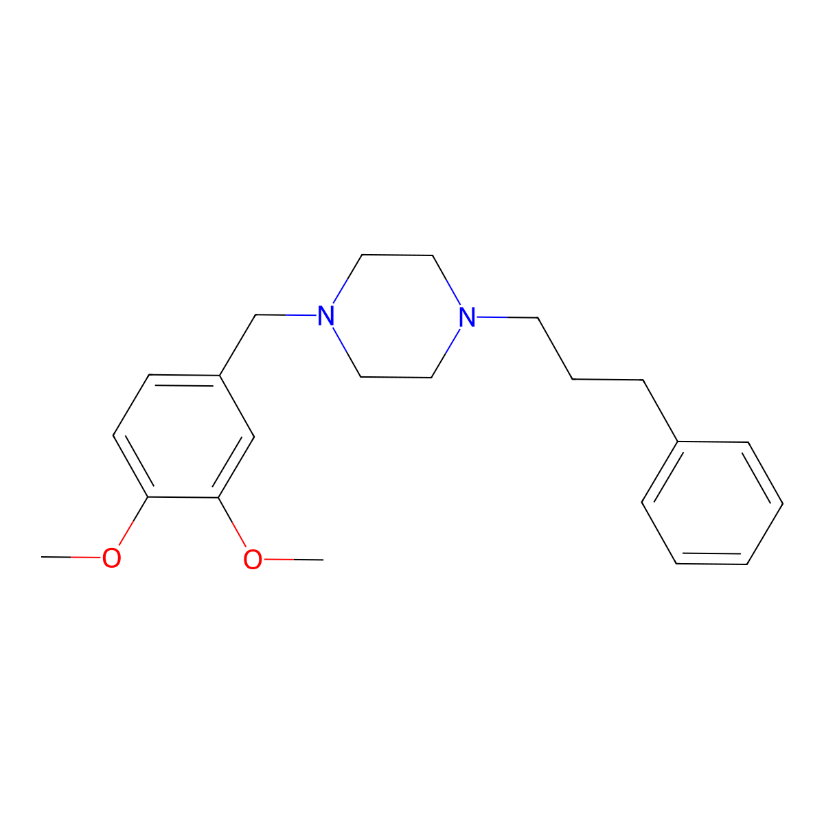 1-[(3,4-Dimethoxyphenyl)methyl]-4-(3-phenylpropyl)piperazine molecular structure, CAS 428829-96-3