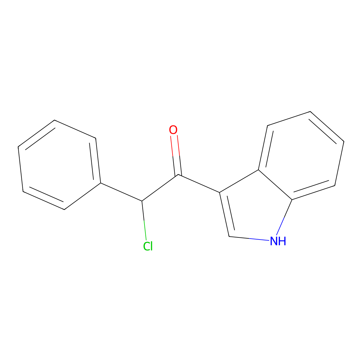 2-Chloro-1-(1H-indol-3-yl)-2-phenylethan-1-one molecular structure, CAS 42883-45-4