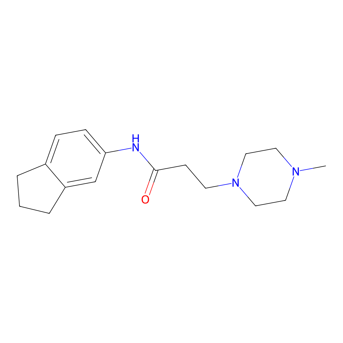 N-(2,3-dihydro-1H-inden-5-yl)-3-(4-methylpiperazin-1-yl)propanamide molecular structure, CAS 428830-02-8
