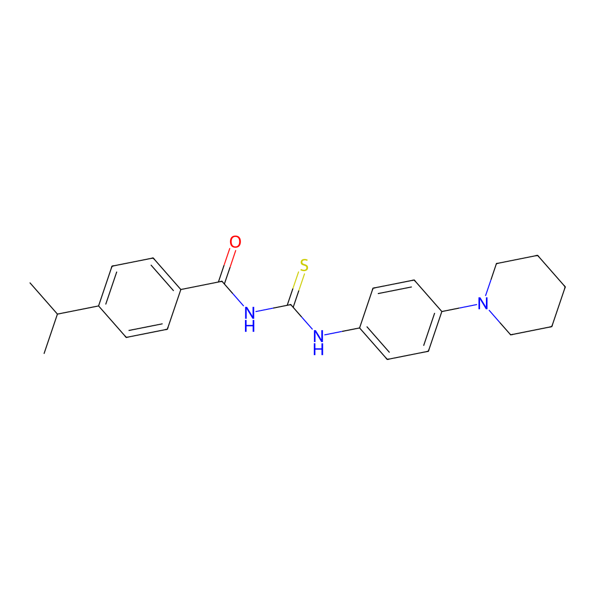 N-[(4-piperidin-1-ylphenyl)carbamothioyl]-4-propan-2-ylbenzamide molecular structure, CAS 428830-03-9
