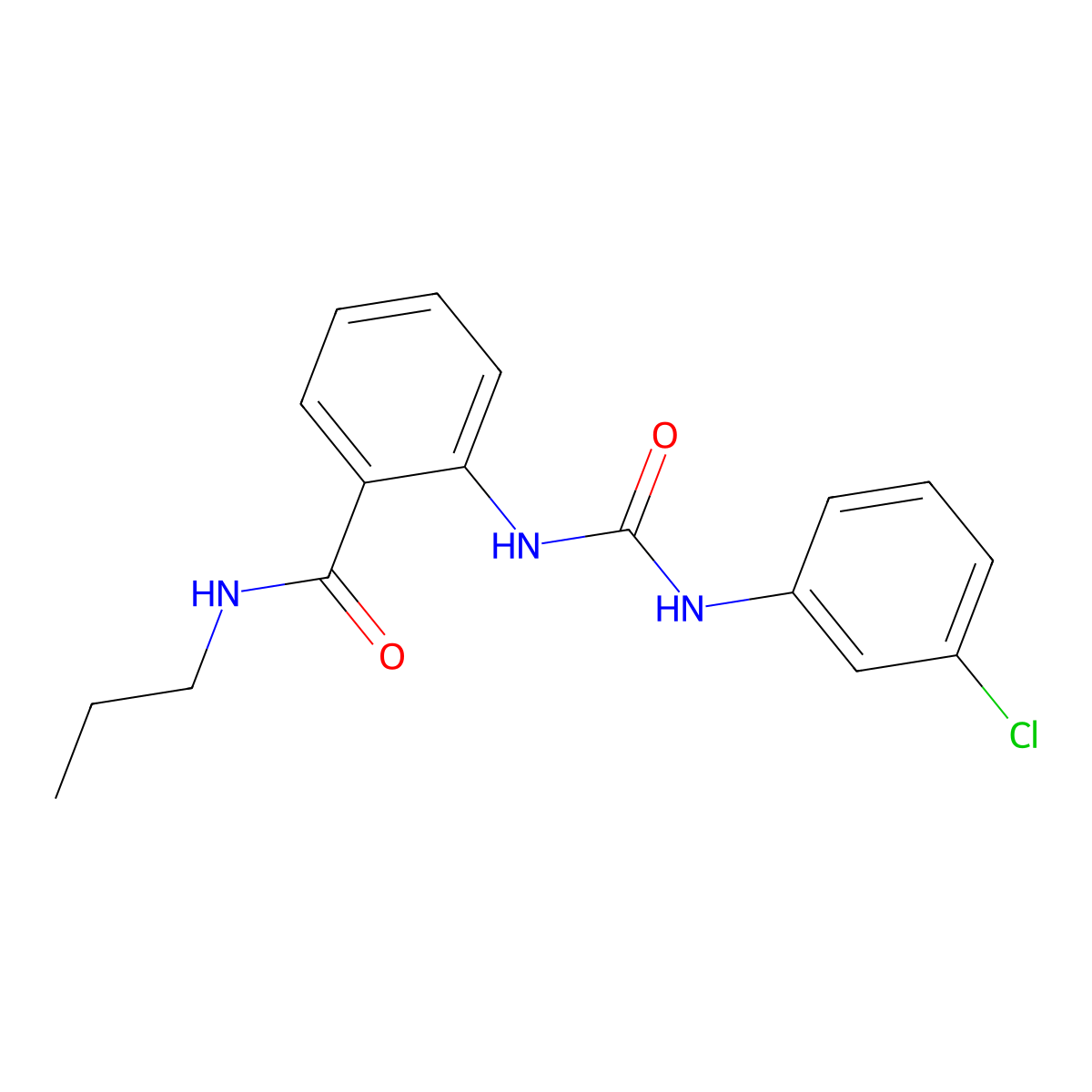 2-[(3-chlorophenyl)carbamoylamino]-N-propylbenzamide molecular structure, CAS 428830-11-9