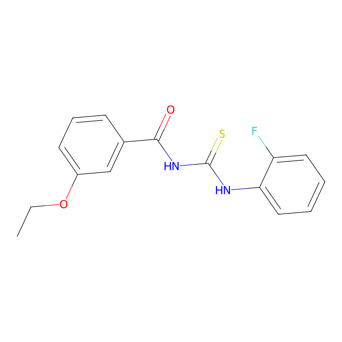 3-ethoxy-N-[(2-fluorophenyl)carbamothioyl]benzamide molecular structure, CAS 428830-15-3