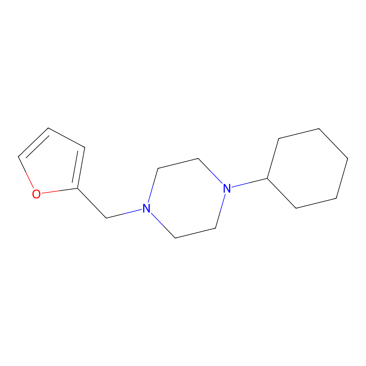 1-Cyclohexyl-4-(furan-2-ylmethyl)piperazine molecular structure, CAS 428830-19-7