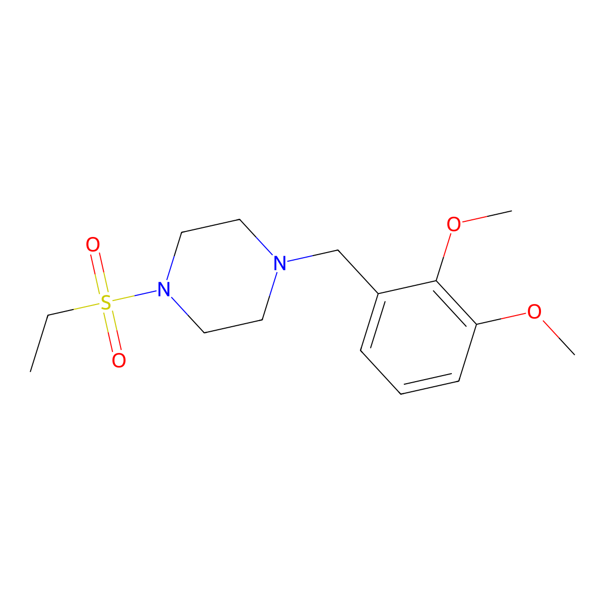 1-(2,3-Dimethoxybenzyl)-4-(ethylsulfonyl)piperazine molecular structure, CAS 428830-20-0