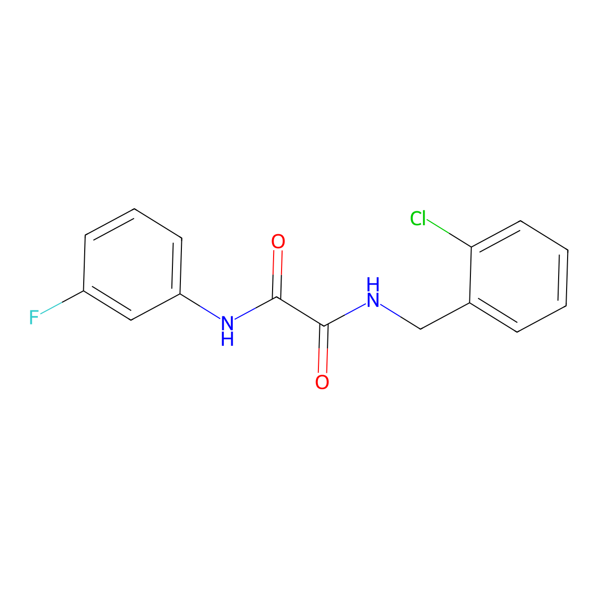 N-[(2-chlorophenyl)methyl]-N'-(3-fluorophenyl)oxamide molecular structure, CAS 428830-28-8