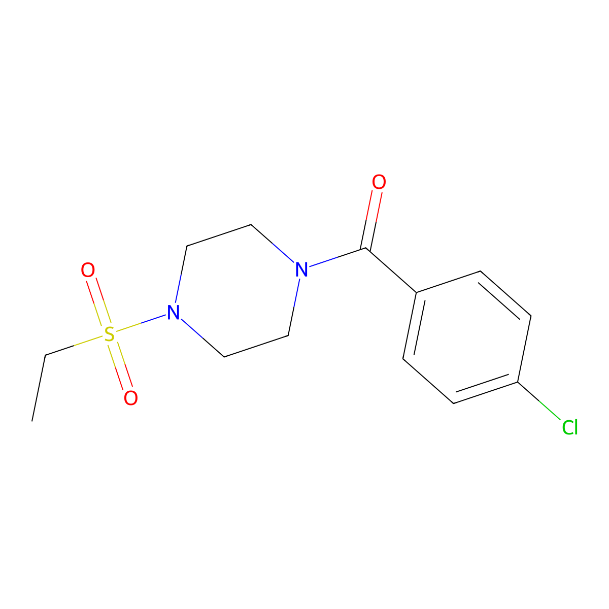 (4-Chlorophenyl)-(4-ethylsulfonylpiperazin-1-yl)methanone molecular structure, CAS 428830-32-4