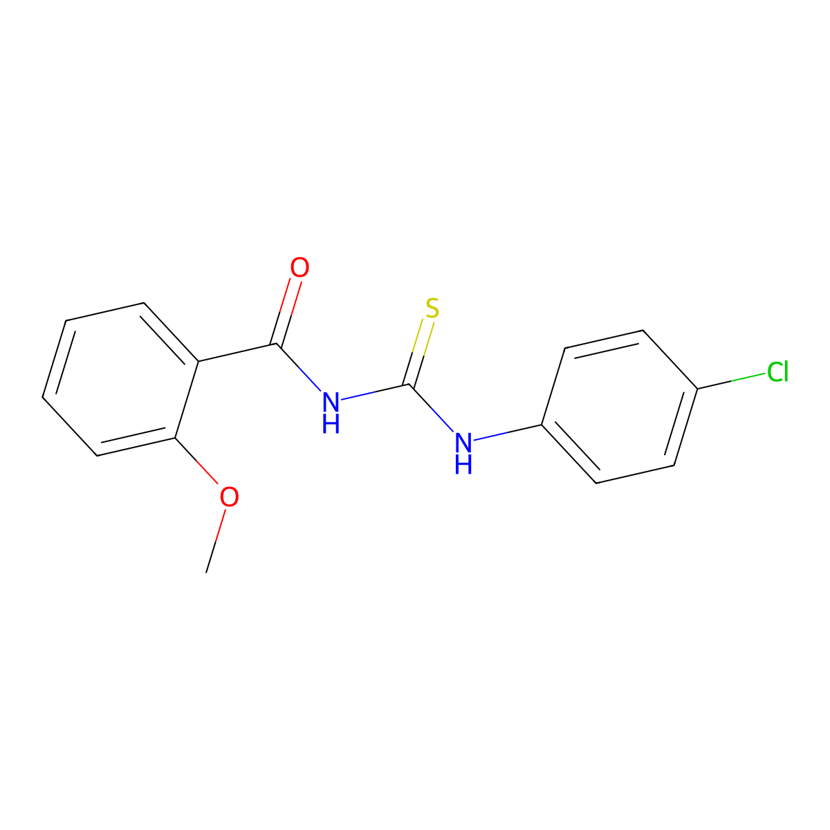 N-[(4-chlorophenyl)carbamothioyl]-2-methoxybenzamide molecular structure, CAS 428830-34-6