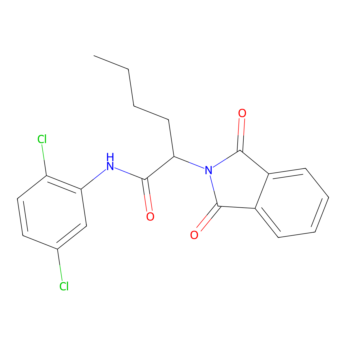 N-(2,5-dichlorophenyl)-2-(1,3-dioxoisoindol-2-yl)hexanamide molecular structure, CAS 428830-43-7