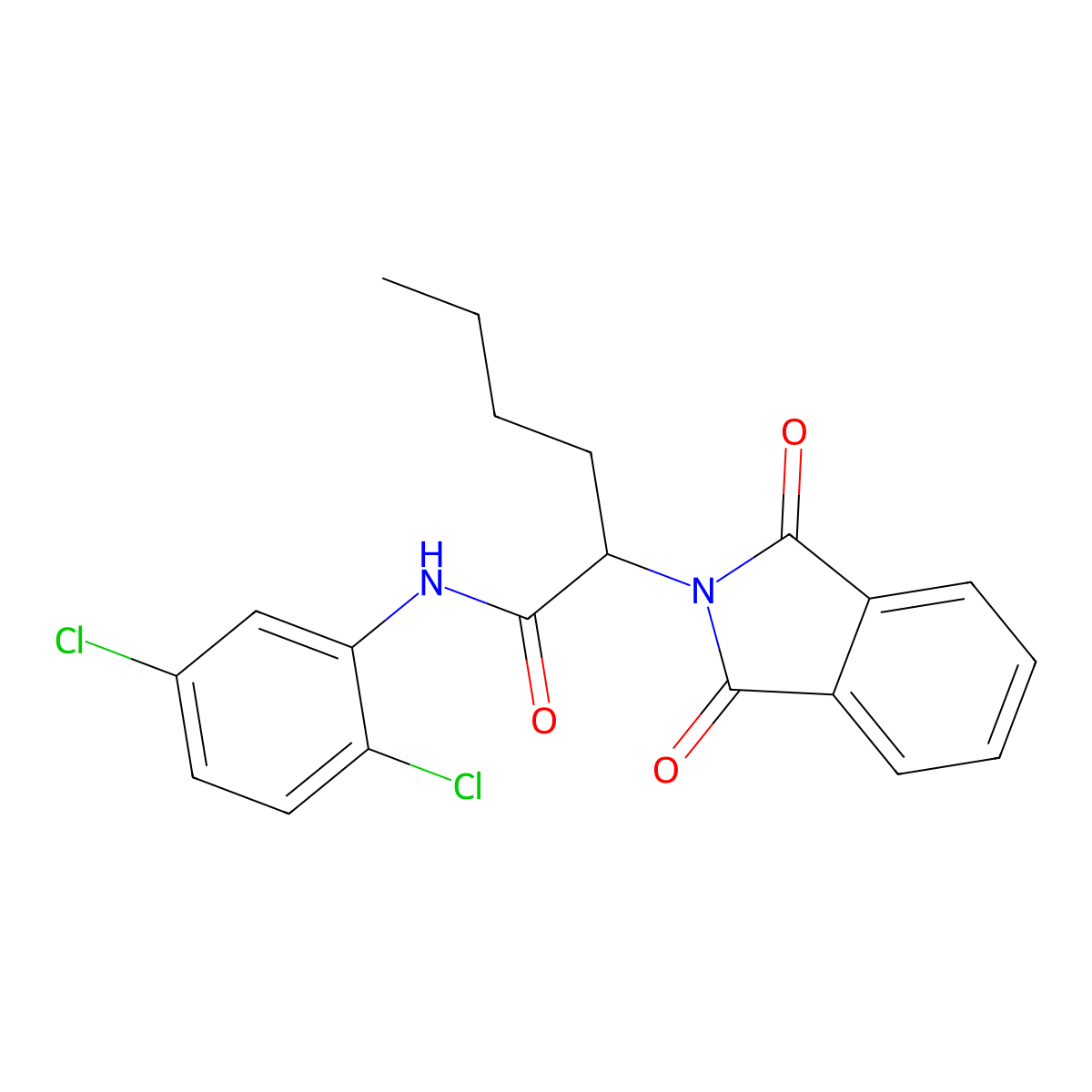 N-(2,5-dichlorophenyl)-2-(1,3-dioxoisoindol-2-yl)hexanamide molecular structure, CAS 428830-43-7