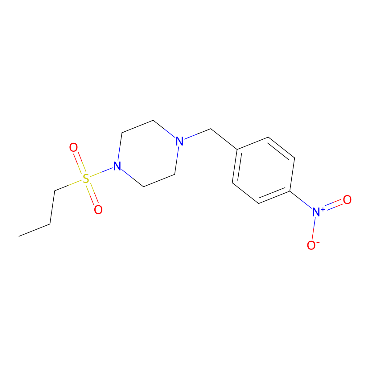 1-(4-Nitrobenzyl)-4-(1-propanesulfonyl)piperazine molecular structure, CAS 428830-45-9