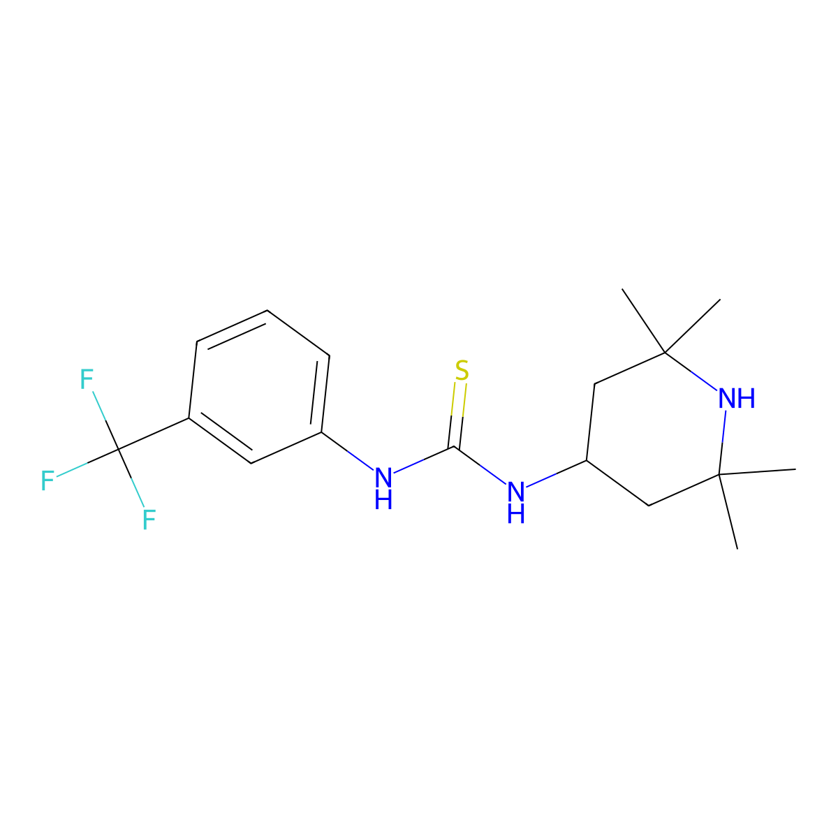 1-(2,2,6,6-Tetramethylpiperidin-4-yl)-3-[3-(trifluoromethyl)phenyl]thiourea molecular structure, CAS 428830-48-2