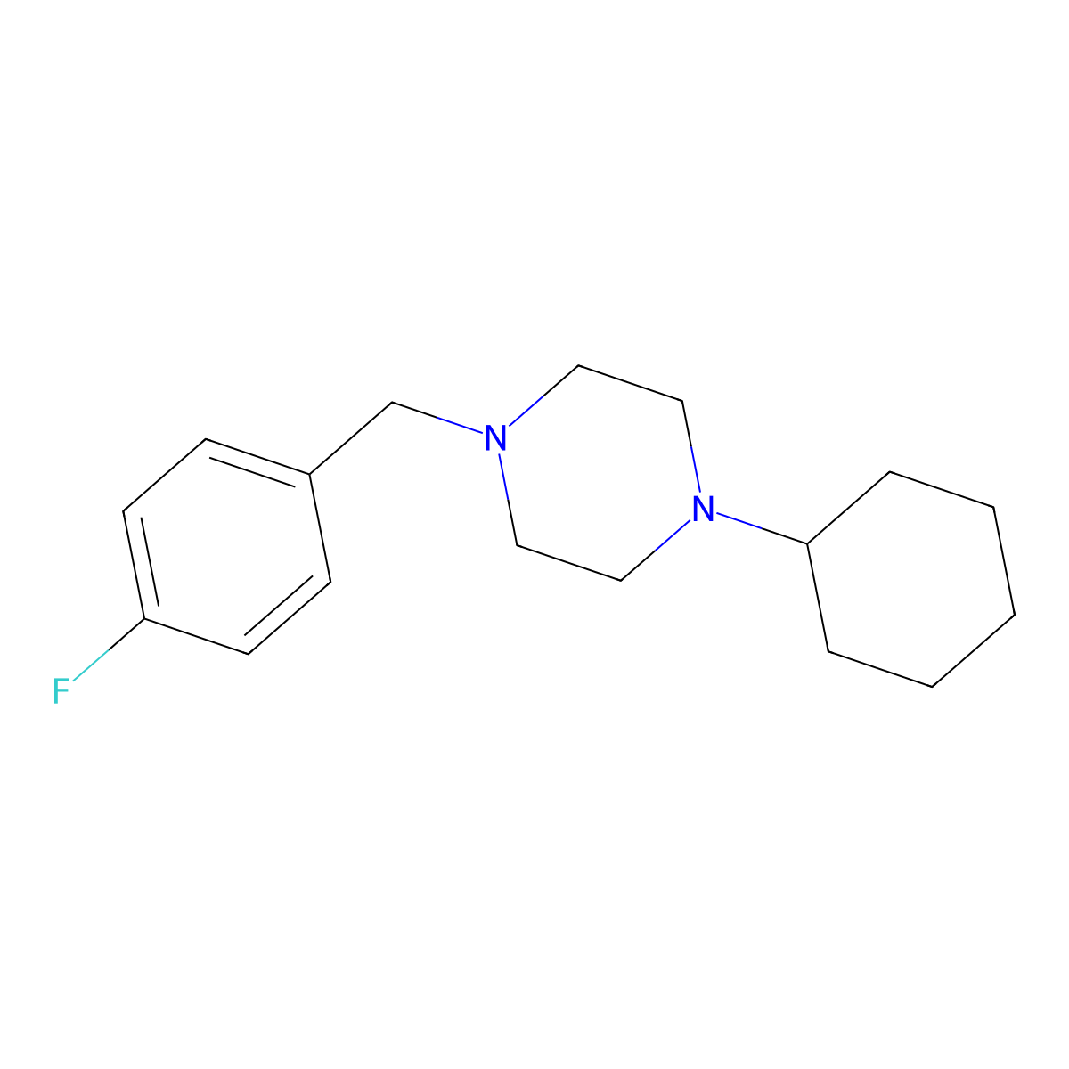 1-Cyclohexyl-4-[(4-fluorophenyl)methyl]piperazine molecular structure, CAS 428830-60-8