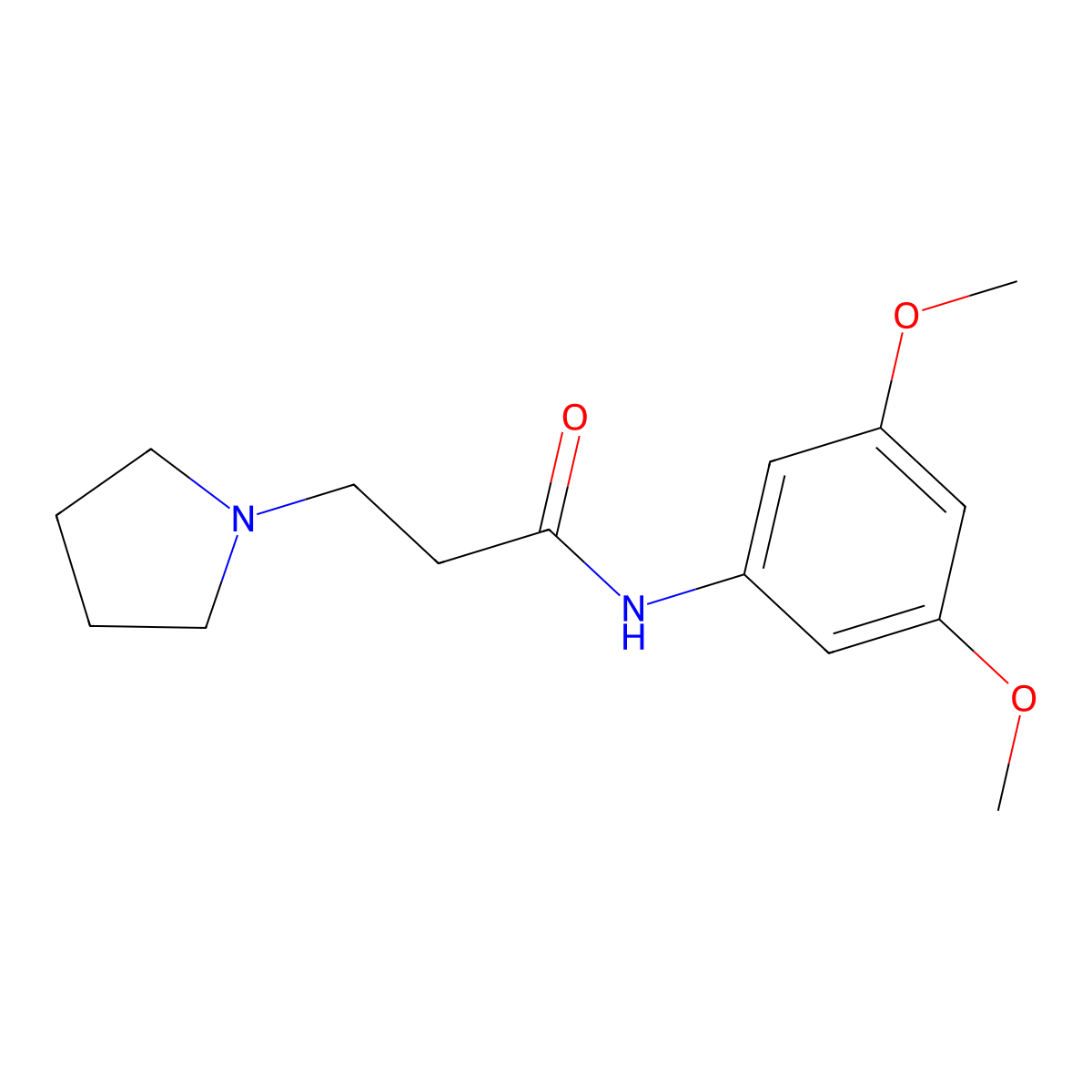 N-(3,5-dimethoxyphenyl)-3-(1-pyrrolidinyl)propanamide molecular structure, CAS 428830-66-4
