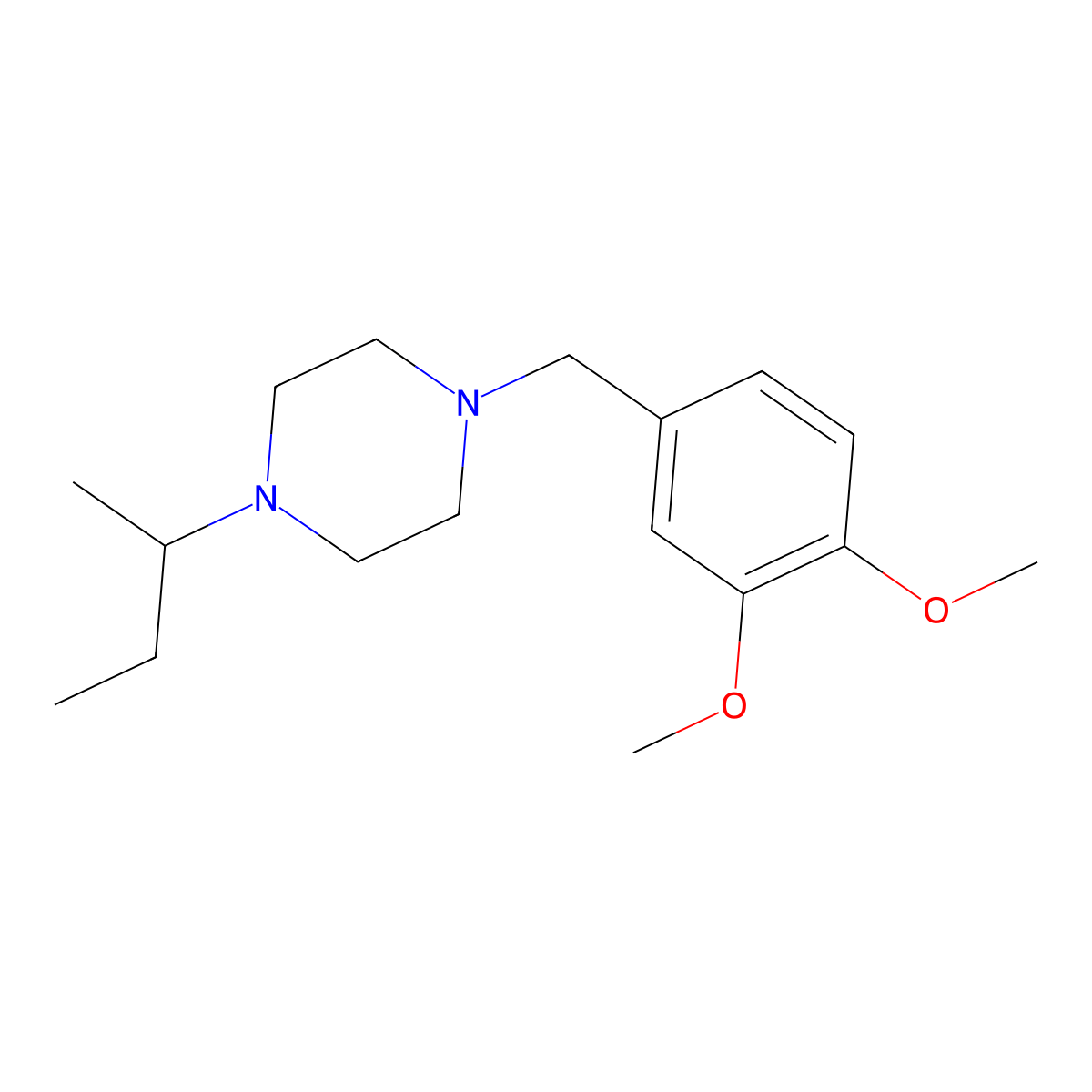 1-(Butan-2-yl)-4-(3,4-dimethoxybenzyl)piperazine molecular structure, CAS 428830-68-6